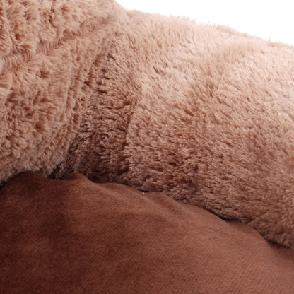 panier pour chien brun en forme de patte en fourrure brun. Image produit boutiquechien