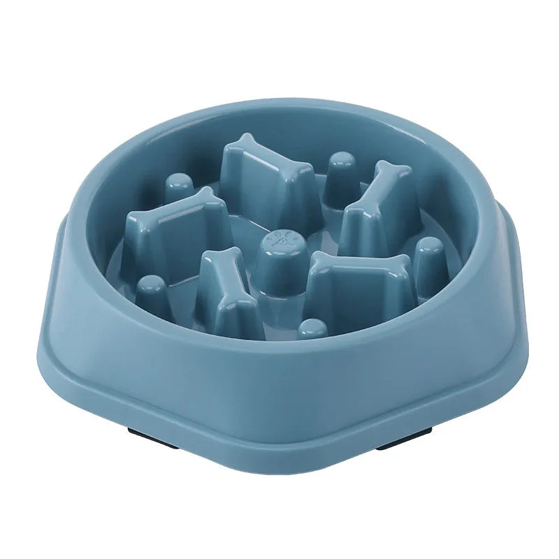 Gamelle pour chien anti-glouton de couleur bleu anti-dérapante. Image produit Boutiquechien