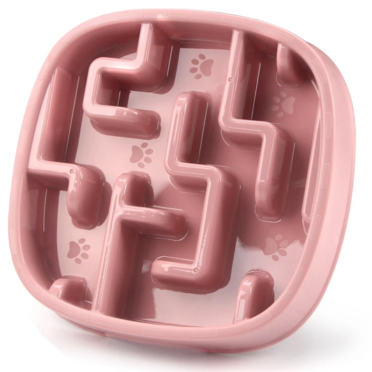gamelle pour chien anti glouton de couleur rose pour chien de boutiquechien
