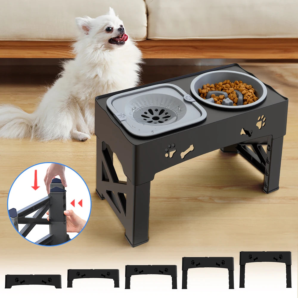 Gamelle anti glouton grand chien sureleve ajustable  Image