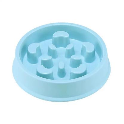 Gamelle pour chien anti-glouton de couleur bleu claire en plastique anti- dérapant de boutiquechien