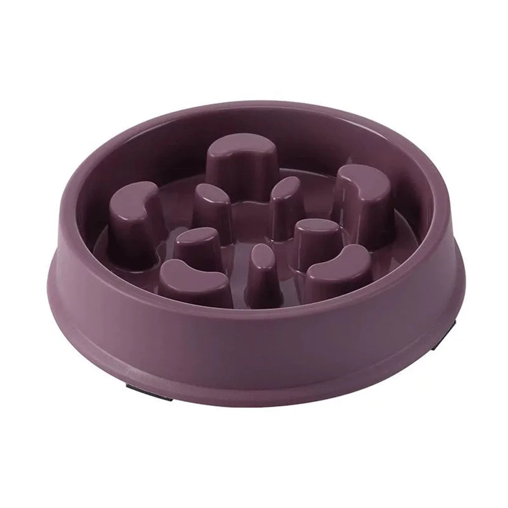 Gamelle pour chien anti-glouton de couleur marron claire en plastique anti- dérapant de boutiquechien