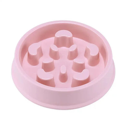 Gamelle pour chien anti-glouton de couleur rose en plastique anti- dérapant de boutiquechien