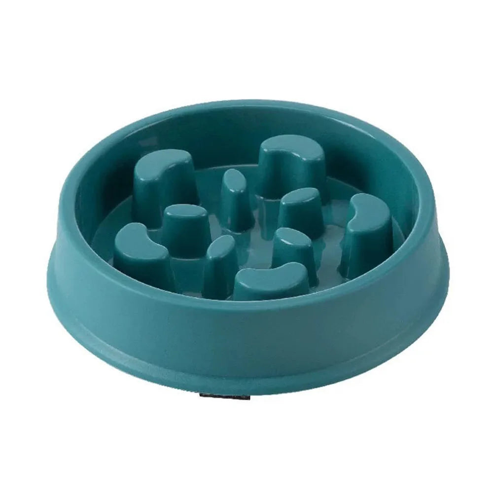 Gamelle pour chien anti-glouton de couleur verte foncé en plastique anti- dérapant de boutiquechien