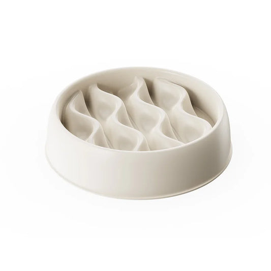 Gamelle chien anti glouton a vague de couleur blanc. Parfait pour les chiens glouton. Image produit Boutiquechien