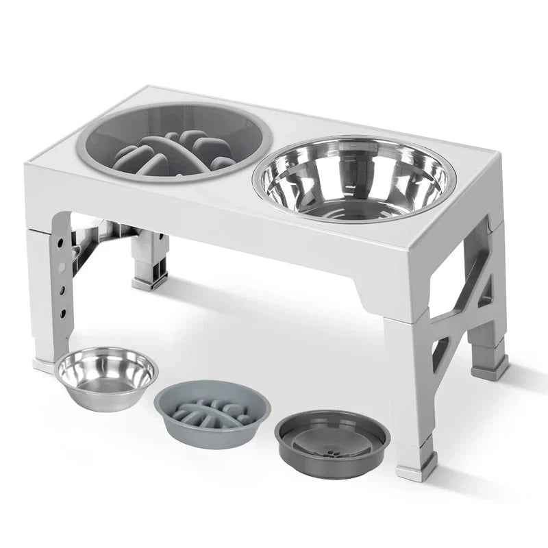 gamelle pour chien blanc multi fonction avec gamelle anti glouton, eau. Image produit Boutiquechien