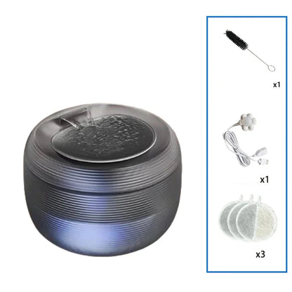 Gamelle chien de couleur noir avec brosse de nettoyage, sensor et trois filtre. Image produit Boutiquechien