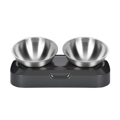 Gamelle chien de couleur noir et gris surélevé pour les moyens chiens. Image produit Boutiquechien 