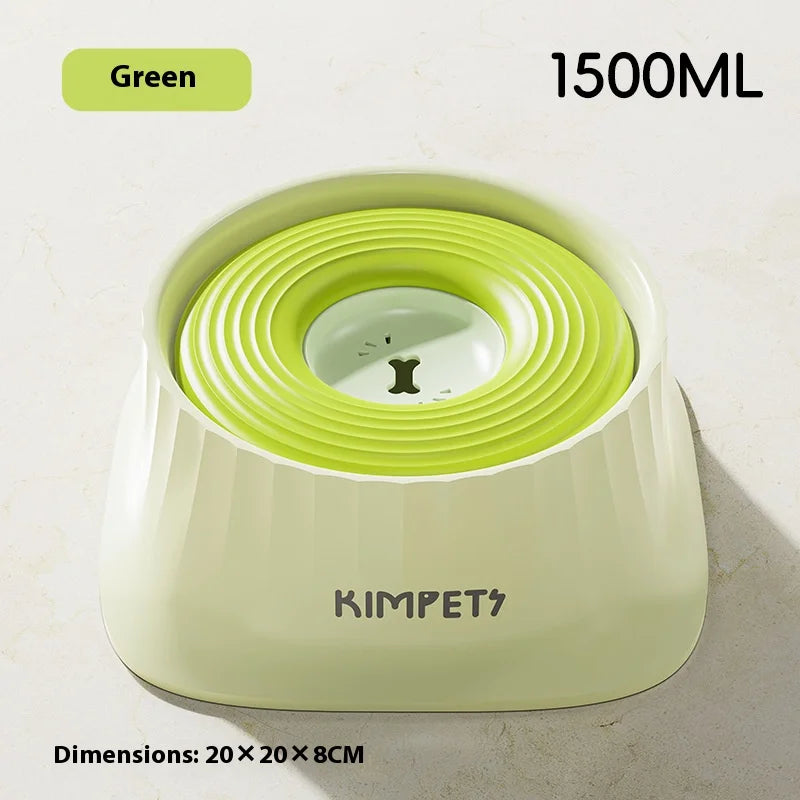 Gamelle eau chien anti glouton vert