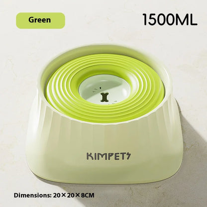 Gamelle eau chien anti glouton vert