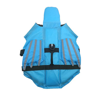 Gilet de sauvetage pour petit et moyen chien de couleur bleu avec une forme de dragon. Image produit Boutiquechien