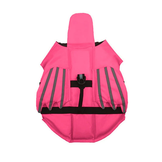 Gilet de sauvetage pour petit et moyen chien de couleur rose avec une forme de dragon. Image produit Boutiquechien