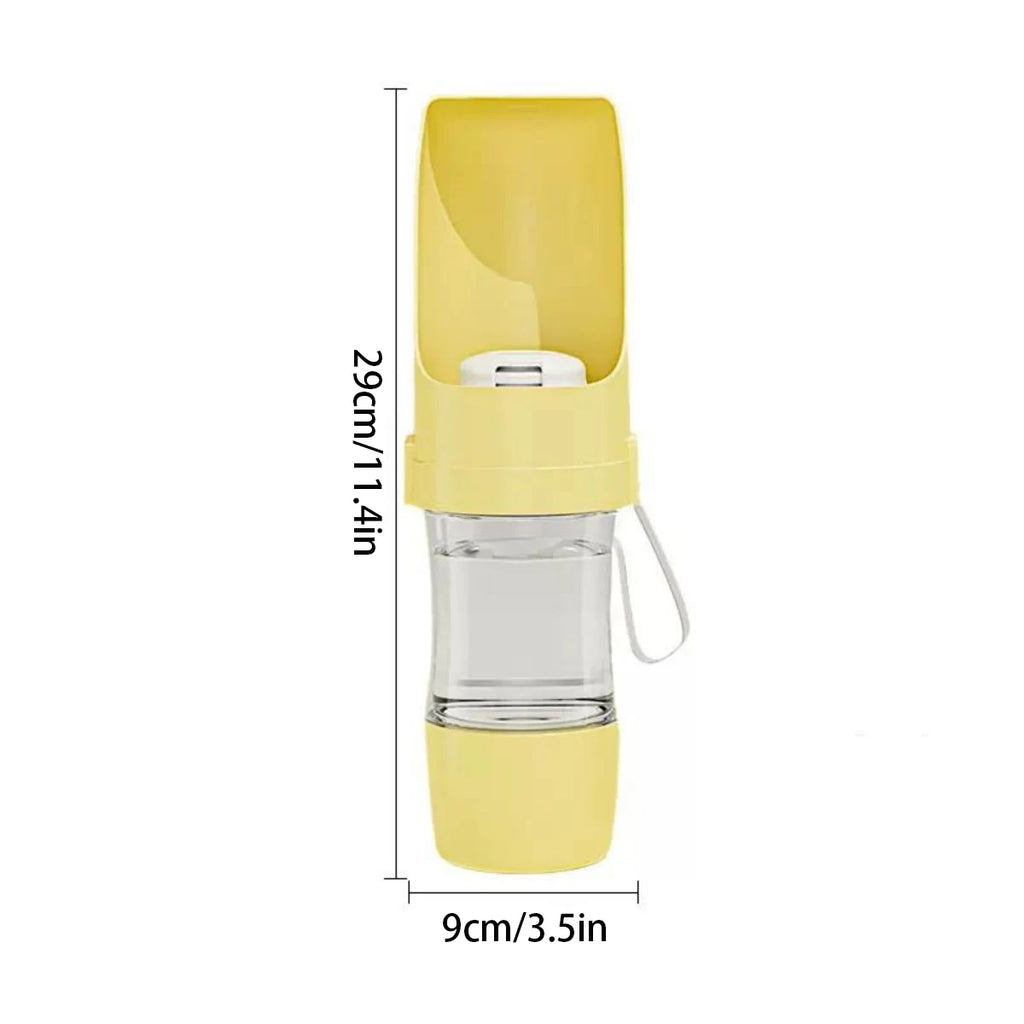 Gourde portative pour chien jaune 