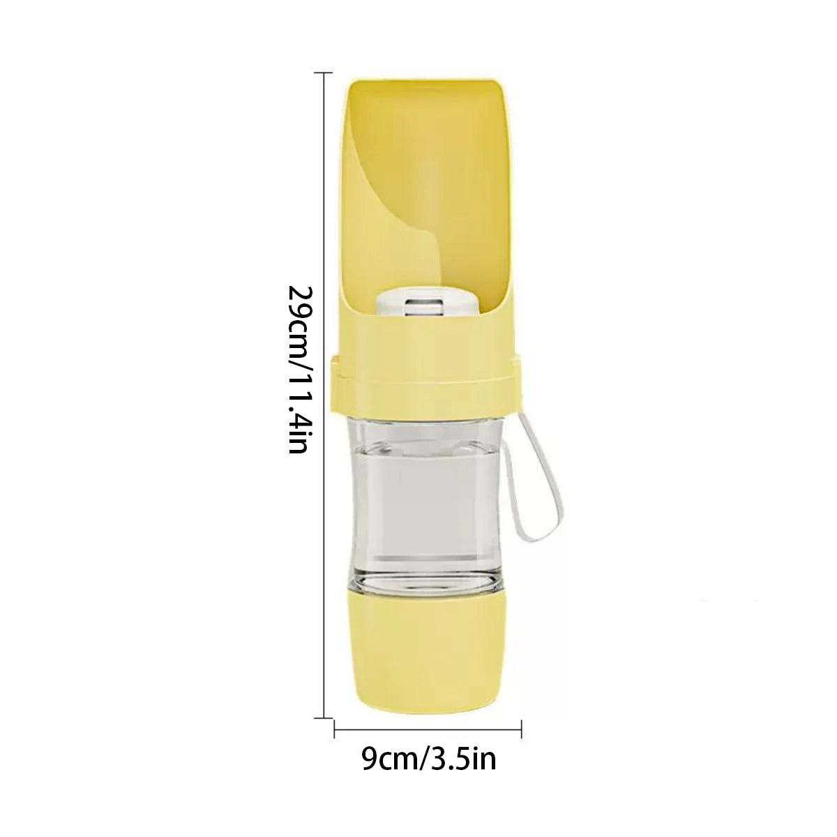Gourde portative pour chien jaune 