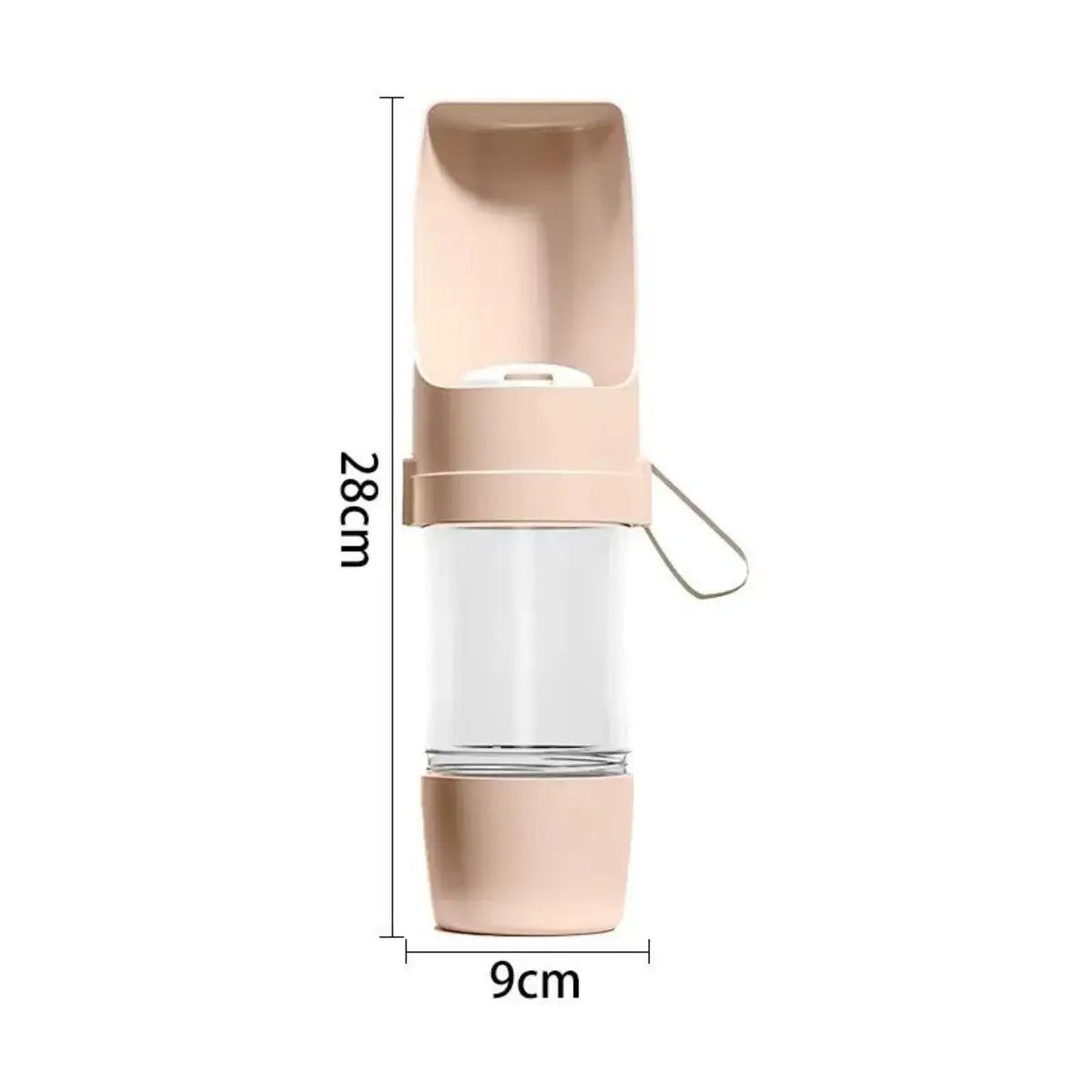 Gourde portative pour chien rose pale 