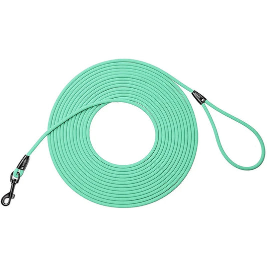 grande laisse de couleur verte waterproof parfait pour promener des chiots. Image produit Boutiquechien