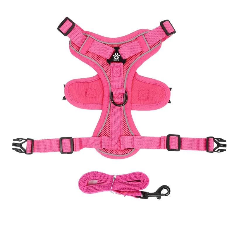 Harnais anti traction petit chien rose