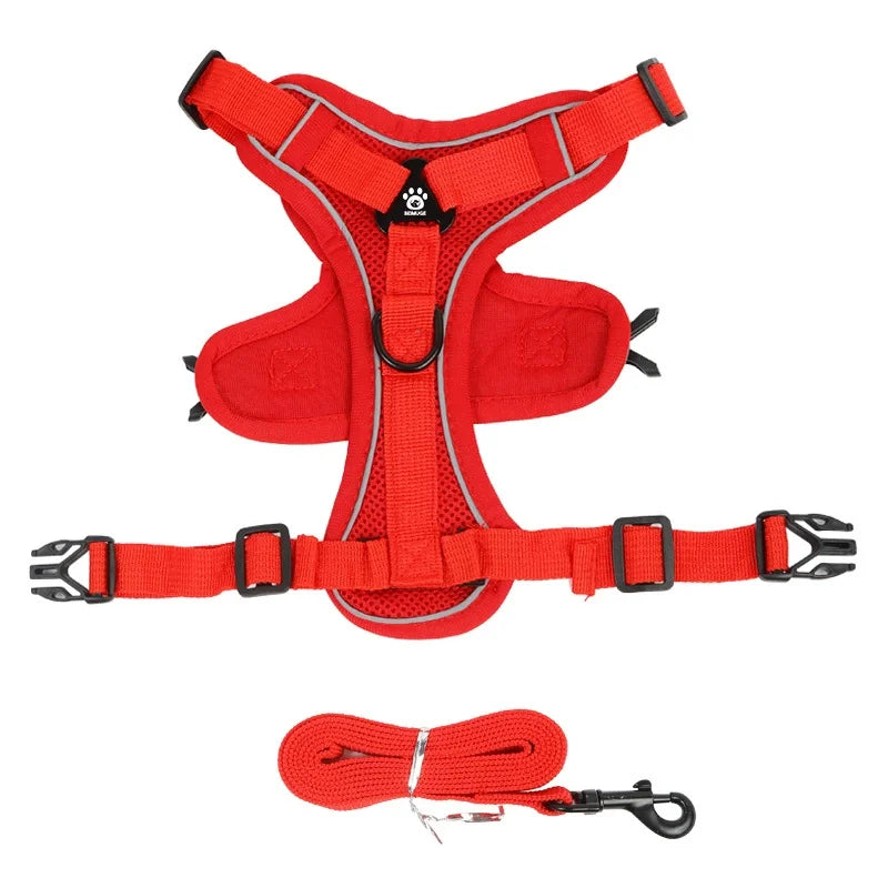 Harnais anti traction petit chien rouge