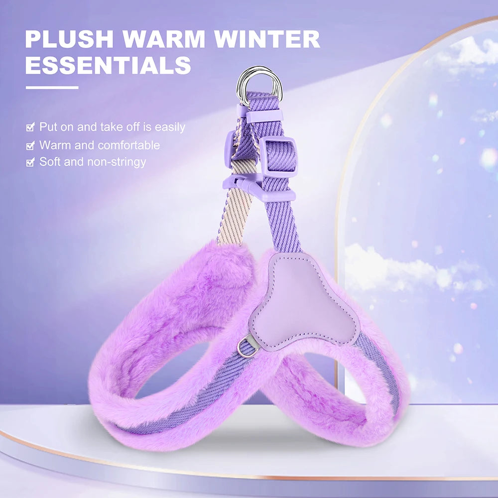 Harnais baudrier pour petit chien violet 