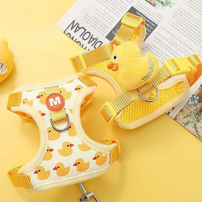 harnais chiot canard de couleur jaune. Image produit Boutiquechien