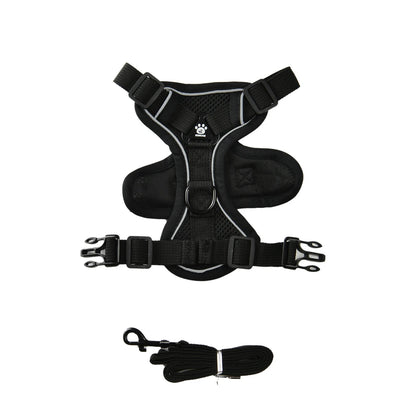 Harnais chihuahua de couleur noir avec laisse assortie. Image produit Boutiquechien