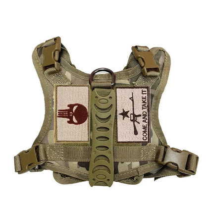 Harnais pour chiot de couleur militaire avec logo  avec de grande traction pour les petits chiots. Image produit Boutiquechien
