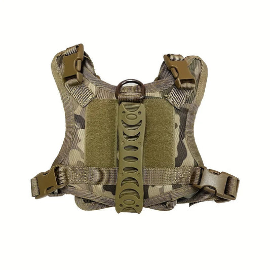 Harnais pour chiot de couleur militaire avec de grande traction pour les petits chiots. Image produit Boutiquechien