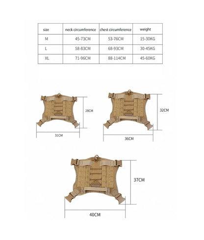 Harnais militaire chien malinois dimensions 