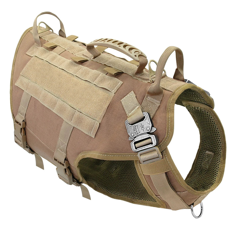 Harnais chien beige résistant et durable tactique. Image produit Boutiquechien