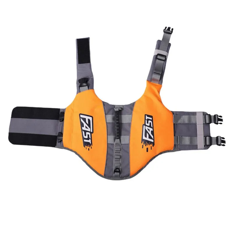 Harnais pour chien de sauvetage de couleur orange et gris durable et résistant 