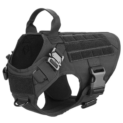 Harnais pour chien de couleur noir durable et résistant tactique parfait pour les chiens. Image produit Boutiquechien
