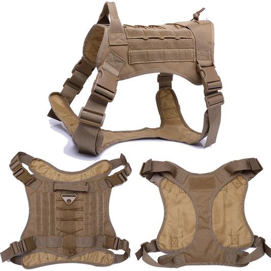Harnais pour chien de couleur beige tactique avec accessoires de boutiquechien