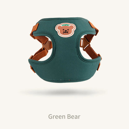 Harnais pour petit chien yorkshire vert