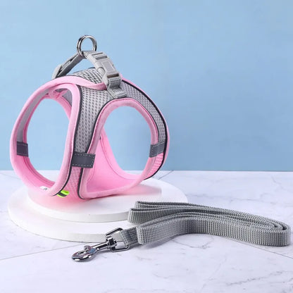 Harnais souple pour petit chien rose