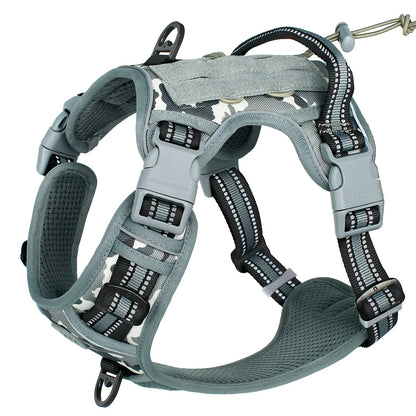 Harnais tactique camouflage de couleur gris. Image produit Boutiquechien