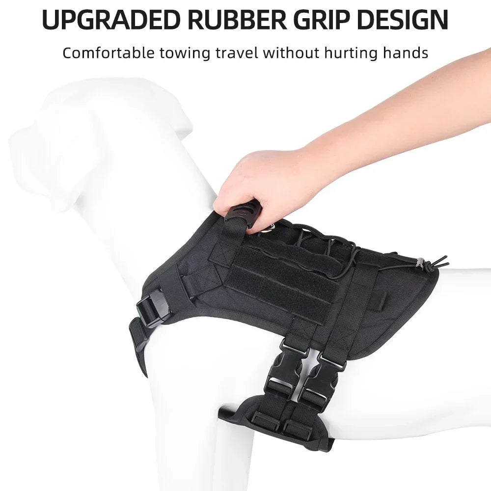 Harnais tactique militaire chien poignee