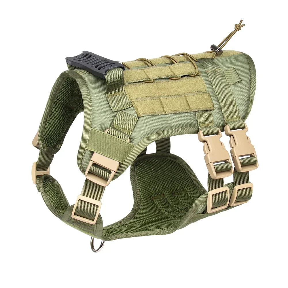 Harnais tactique militaire chien vert
