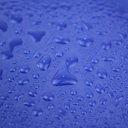 Imperméabilité de la veste pour chien bleu avec des gouttes dessus. Image produit Boutiquechien
