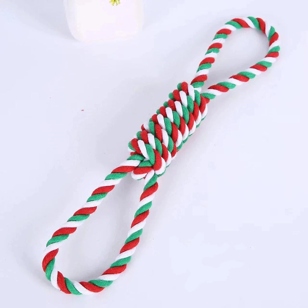 jouet corde pour chien au couleur de Noël. image produit Boutiquechien