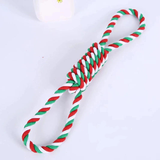 jouet corde pour chien au couleur de Noël. image produit Boutiquechien
