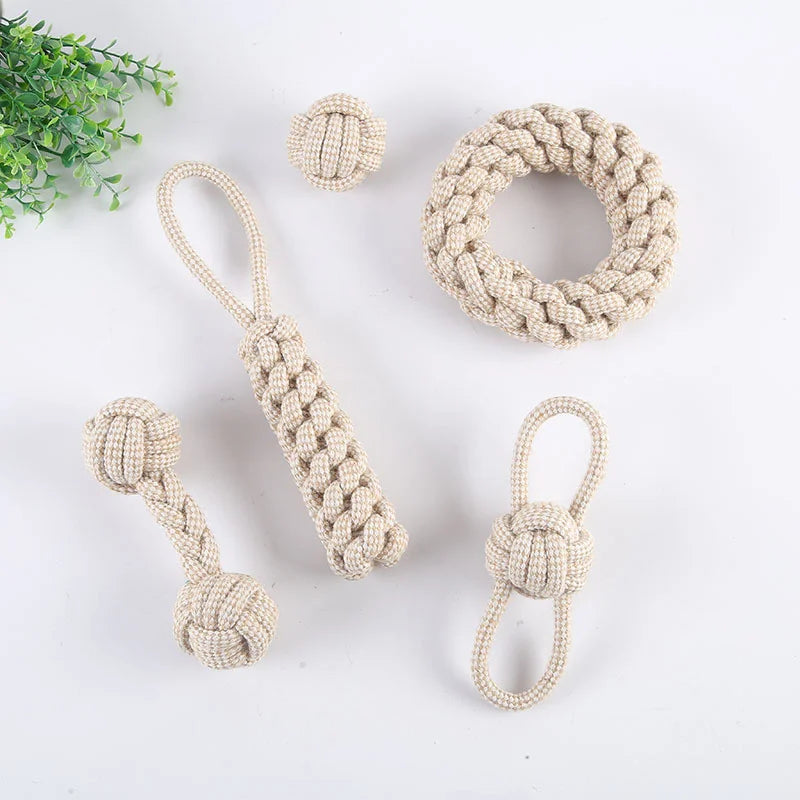 Jouet corde pour chiot mis en valeur sur une table blanche Image