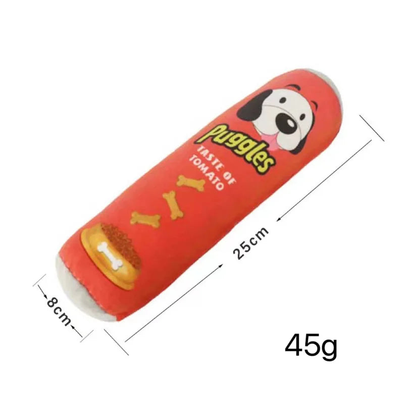 Jouet pour chiot border collie rouge avec dimensions 