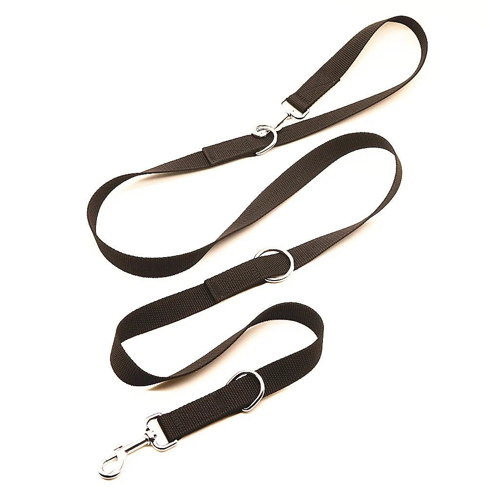 Laisse 3 positions pour chien avec trois anneaux