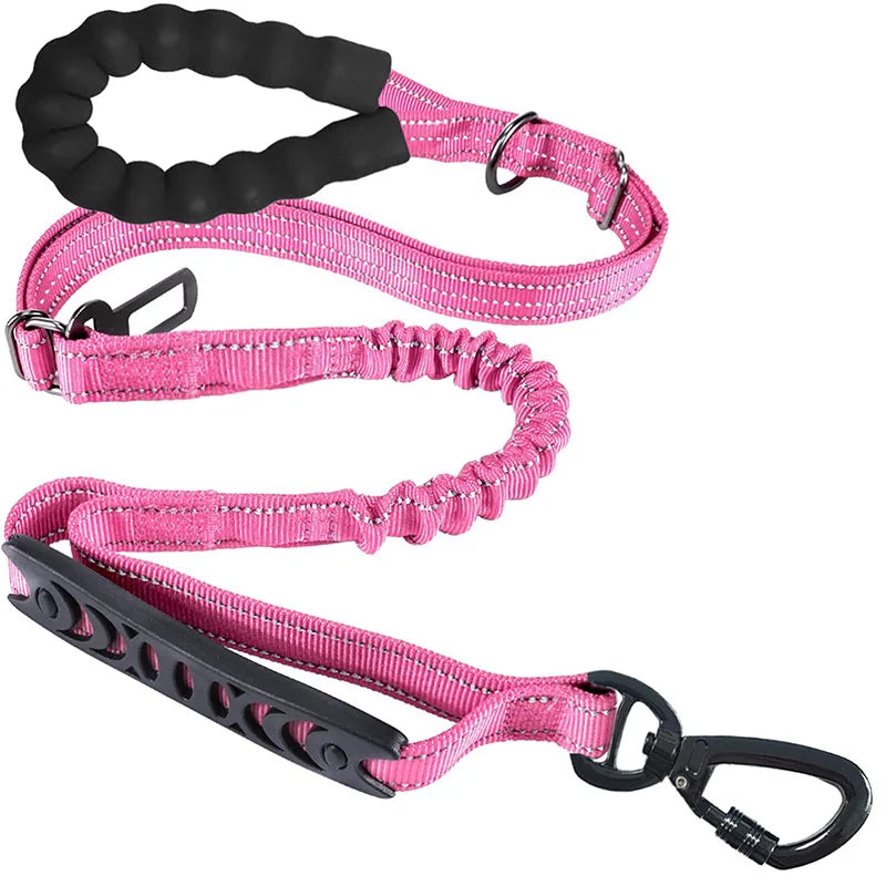 Laisse amortisseur canicross rose 