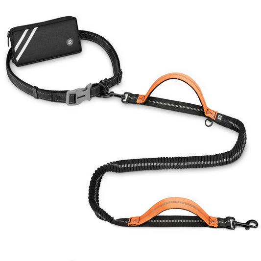 Laisse canicross gros chien orange et noir