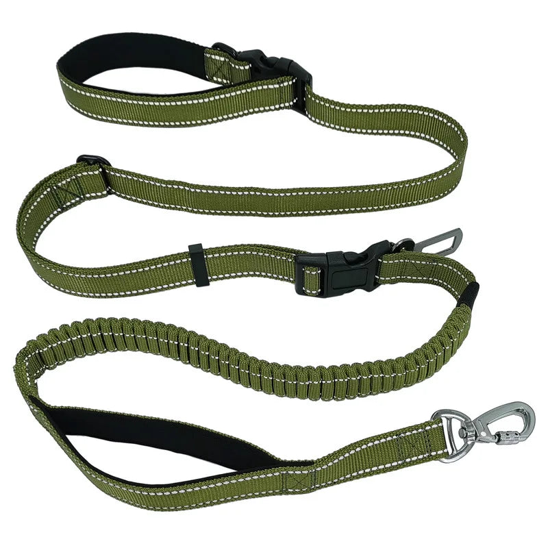 Laisse ceinture canicross kaki