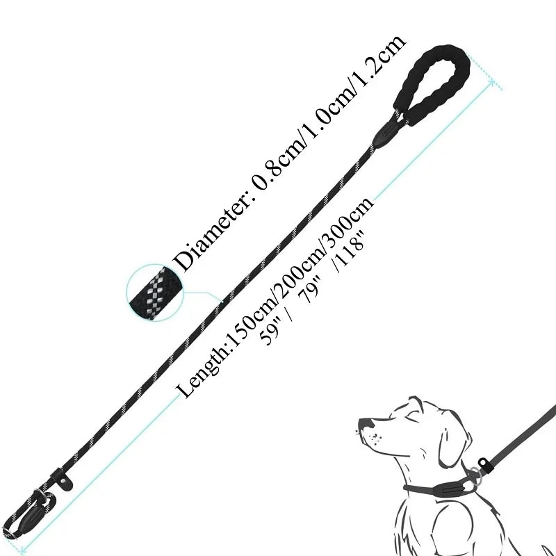 Laisse chien corde 2m dimensions 