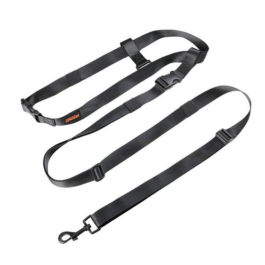 laisse canicross noir en nylon résistant. Image produit Boutiquechien