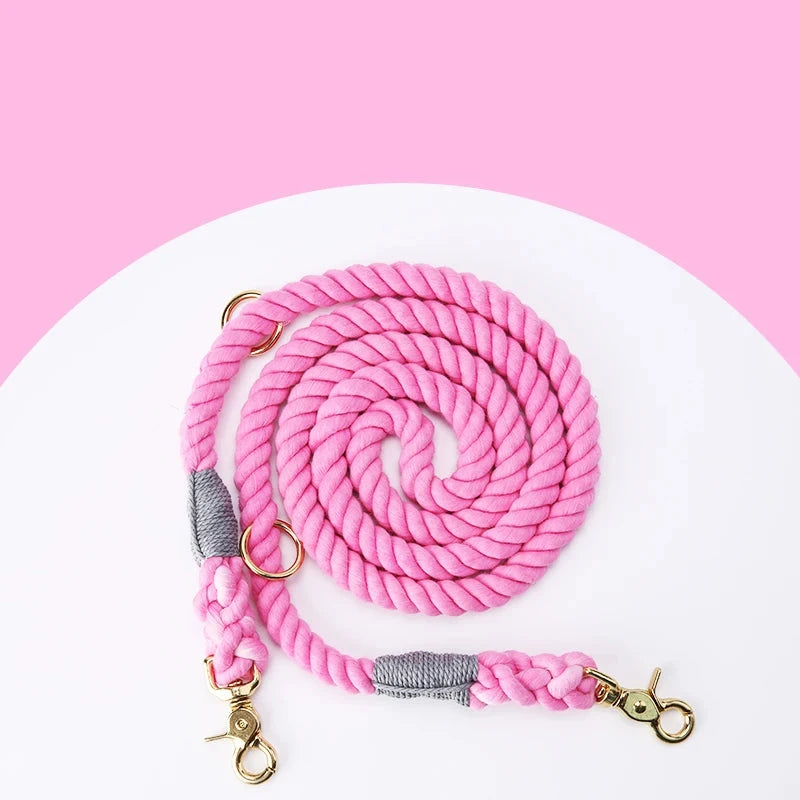 laisse corde multi couleurs pour chien  rose de boutiquechien