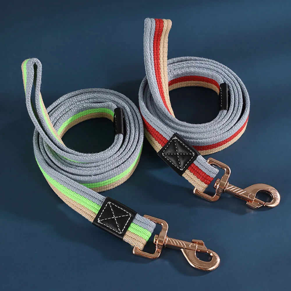 Laisse chiot de couleur vert et rouge parfait pour promener les petits chiens et chiot. Image produit Boutiquechien Image